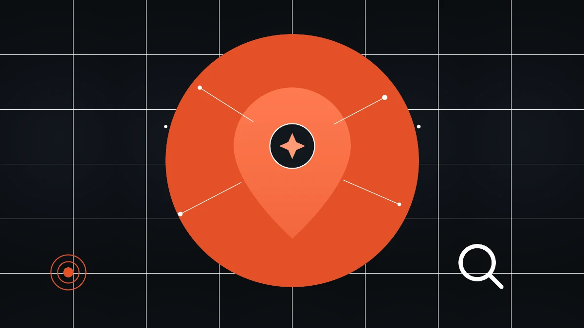 Featured graphic for local SEO in the age of AI Overviews, showing a map pin with an AI spark icon